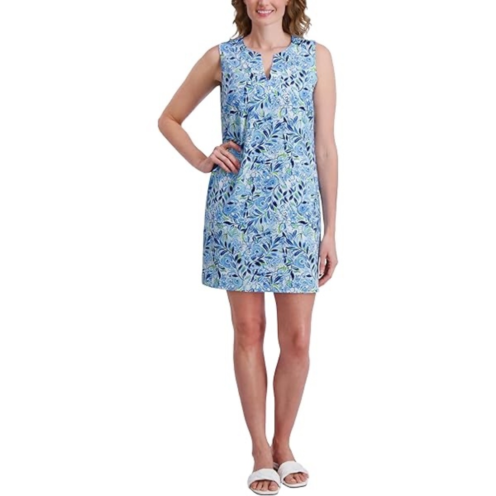 Stella Parker Sleeveless Blue Floral Dress Medium